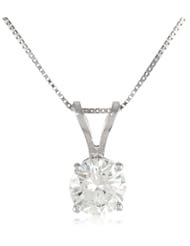 IGI Certified 18k Gold Round Diamond Solitaire Pendant Necklace (3/4 cttw, H-I Color, SI1-SI2 Clarity), 18"