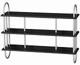 Oval Wall Mount Media Shelf 21.75hx28.25w Silver/black