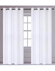 Home: Luxura 2-Piece Light Reducing, Insulating Grommet Curtain Panels 56x95" in White - LJ Home Fashions