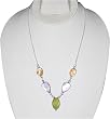 Chain Necklace Sterling Silver Colorful Shells 17.5 inches (ngnklc099)