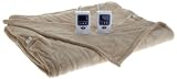 Pinzon Micro Raschel Heated King Blanket, Khaki