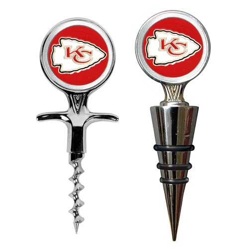 Kansas City Chiefs Cork Screw and Wine Bottle Topper Set