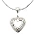 Sterling Silver Diamond-Cut Heart Necklace