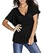 Lovezesent Women's V-Neck Short Sleeve Smocked Empire Waist Tank Batwing Top