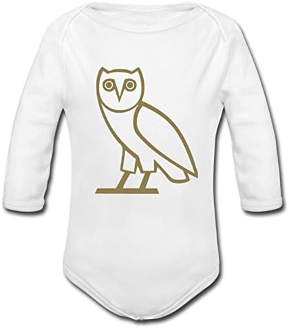 Custom Fashion Bird OVO Owl Baby Powder Organic Long Sleeve One Piece 6M