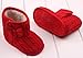 DZT1968® Baby Girl Soft Sole Anti Slip Prewalker Shoes Snow Boots Socks With Bowknot (9~12 Months, Red)