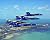Blue Angels Over Water Matted Print