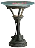 Indoor Fountains item: Kichler Lighting 15406WST 12-Volt Low Voltage Illuminated Bird Bath with Satin-Etched Glass Bowl, Textured Weatherstone