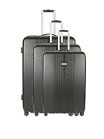 Travel One Set de 3 trolleys rígidos New Delhi (Negro)