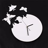 Horloge décorative, horloge pour la cuisine pour les enfants, pendule murale acrylique Couleur blanche So-EUH51-W