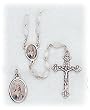 Mother of Pearl Rosary - Mary Praying - 7mm Faux Mother of Pearl Beads - 18in. Chain - Center Piece with Matching Pendant - Gift Box Included - IMPORTED FROM ITALY