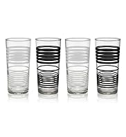 4 Striped Hi Ball Glasses
