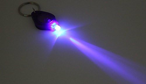 Elitetie® UV Light LED Flashlight Keychains - Purple (10-Pack)