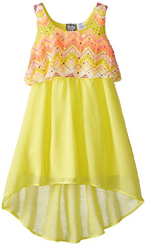 Pogo Club Little Girls' Printed Chiffon Popover Dress