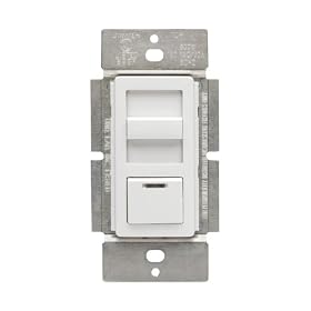 Leviton IPI10-1LZ IllumaTech 1000W Preset Incandescent Dimmer, Single Pole or 3-Way, White/Ivory/Light Almond