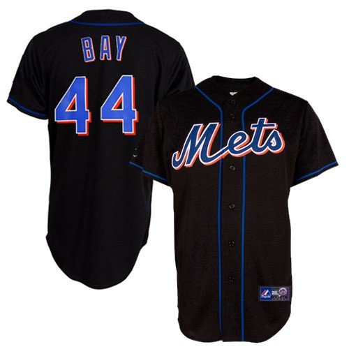 MLB Men's New York Mets Jason Bay Black Alternate Short Sleeve 6 Button Synthetic Replica Baseball Jersey Spring 2012  (Black, X-Large)