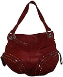 Women's B Makowsky Leather Purse Handbag Warren Large Hobo Rust