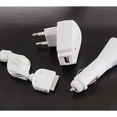 Original Trendline24 4 in 1 Lade und Hotsync Set (weiss) KFZ/HOME/DATEN f�r Apple iPhone / iPhone 3G / iPhone 3GS / iPod Touch