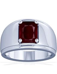 Platinum Emerald Cut Ruby Solitaire Ring