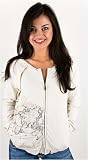Drifter Globe Trotter Zip-Up Sweatshirt - White - S