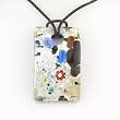 Rectangle Silver Foil Pendant - Camilla Multi-color Style2 Rectangle Silver Foil Pendant - Camilla Multi-color Style2