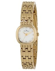 Lucien Piccard Womens 12012-YG-02MOP Teide White Mother-Of-Pearl Dial Crystal Accented Gold Ion-Plated Stainless Steel Watch