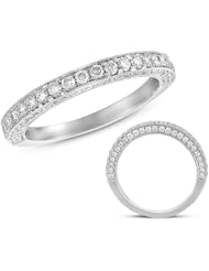 14K White Gold 0.76cttw Round Diamond Ring Band