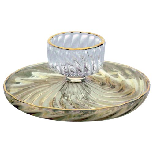 Hand-Engraved Ribbed Glass Candle - G226