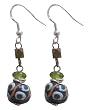 Fair Trade "Barefoot" Recycled Glass Bead Dangle Earrings - Each pair is unique.