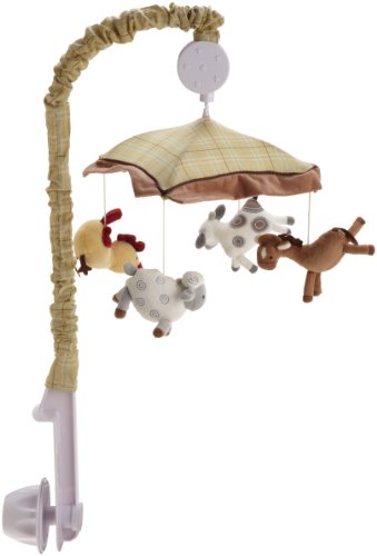 Kids Line Animal Acres Musical Mobile, Green/Brown