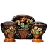 Tuscany Decor Brown Mediterranean Flower Napkin Salt Pepper Shakers