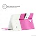 SAWE Tab 4 8 Case Samsung Galaxy Tab 4 8.0 Hybrid Folio Case - Slim Fit Premium Leather Cover with Stand for Samsung Tab 4 8-Inch Tablet SM- T330 / T331 / T335 (Hot Pink)