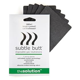 Subtle Butt: disposable gas neutralizers (5 saving graces)