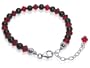 Made with Swarovski Elements� Black Onyx Beads & Siam Crystal .925 Sterling Silver 7" 7.5" 8" 8.5" 9" Adjustable Bracelet with Lobster Clasp