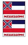 2 Souvenir Mississippi State Flag Stickers Decal Laptop Phone Locker Toolbox Wall Stocking Stuffer