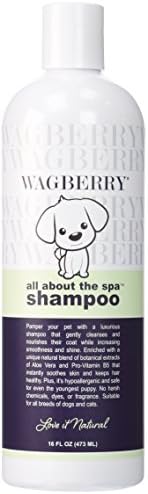 Wagberry All About The Spa Shampoo โ Dog Shampoo And Conditioner, Wash For All Pets Puppy & Cats With Aloe Vera For Relieving Dry Itchy Skin โ LOVE IT NATURAL, Made In USA, 16oz