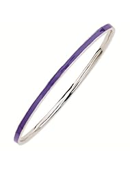 Sterling Silver Stackable Expressions Purple Slip-On Enamel Bangle Bracelet - Stackable Jewelry Collection