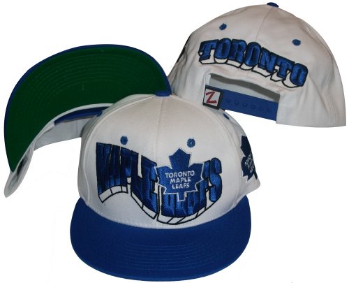 Toronto Maple Leafs Two Tone White/Blue Snapback Adjustable Plastic Snap Back Cap / Hat