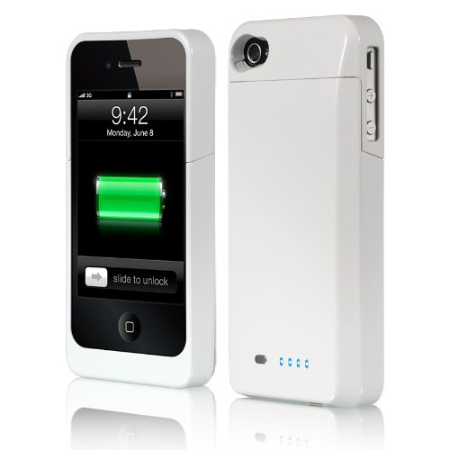 MaxBoost External Battery Power Case for Apple iPhone 4 / 4S [AT&T, Verizon] (White)