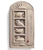 Cast Stone WILD BIRD Indoor Outdoor GARDEN THERMOMETER Quail OWL Duck