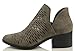 City Classified Women's Tiny Dash Perforations Western V Cutout Side Low Stacked Heel Ankle Bootie