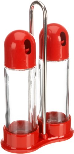 Stoha Design 022582 Menage 3-teilig Zylinder - Essig und &Ouml;l, rot