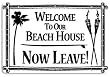 Welcome to Our Beach House Aluminum Sign in White
