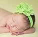 QS Baby Girl's Elastic Headbands Chiffon Hair Flower (10 Pack)