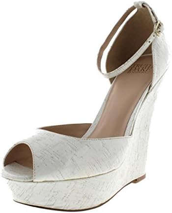 Truth Or Dare Womens Patent Textured Platforms White 10