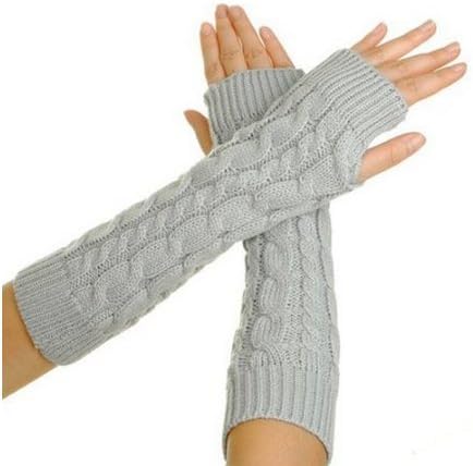 Winter half-finger gloves arm sleeve lady lovely thick warm knit gloves