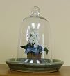 Glass Dome Bell Jar Cloche Terrarium with Green Glazed Base