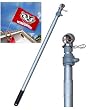 6 Foot Flag Pole Aluminum Spinning Flagpole for Grommet or House Flag
