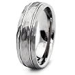 Grooved Hammered Finish Titanium Band 8mm (Sizes 8-13)
