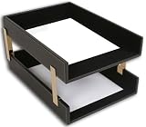 Review   / Rustic Genuine Leather Executive Double Front-Load Tray, Legal Size